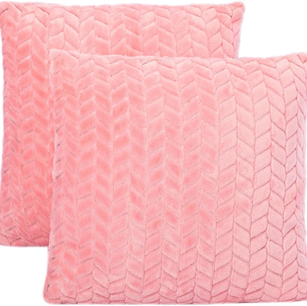 2 Throw Pillow Covers, Decorative Square Pillowcase, Soft Solid Cushion Covers